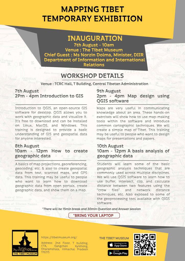 Navigating History: A rare map exhibition “Mapping Tibet” The Tibet Museum DIIR, CTA.
 
Don’t miss the opportunity to witness “Mapping Tibet” A rare map exhibition presented by The Tibet museum 7th August 2023 onwards.