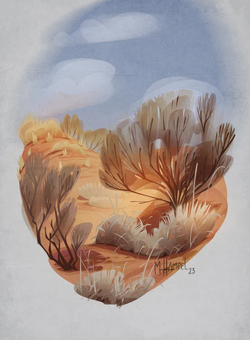 little place somewhere in a desert - study