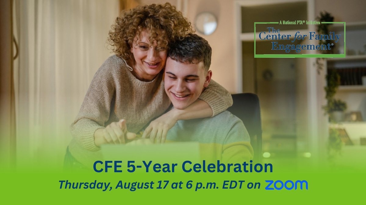 Join the Center for Family Engagement in celebrating our 5-year anniversary with a virtual celebration event on Thursday, Aug. 17 at 6 pm EDT highlighting contributors, uplifters, and partners in all our accomplishments thus far! Registration is required.