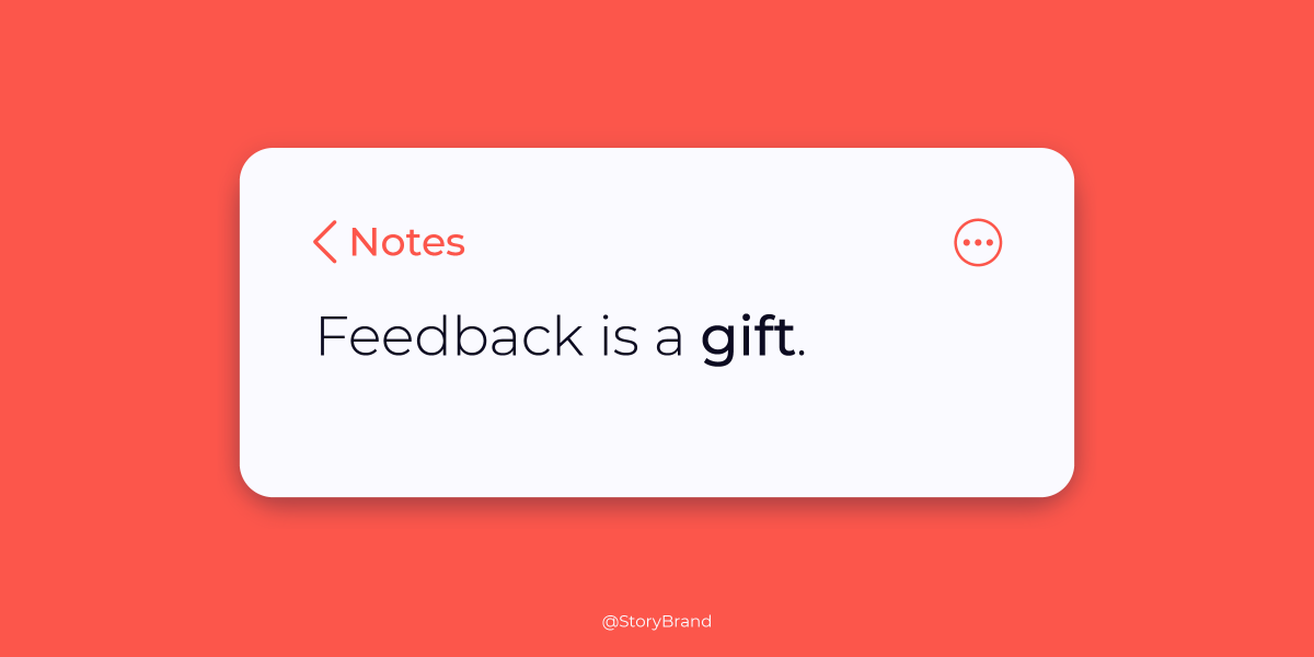 storybrand's tweet photo. It can be hard to accept feedback, but the ability to do so is a sign of maturity. 💯 https://t.co/PMjJ37mpf7