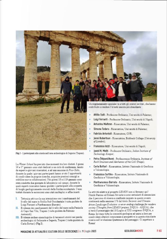 Lemon Project (@the_lemon_wg) on Twitter photo Many thanks <a href="/SocGeol/">Società Geologica It</a> for discussing active tectonics and climate change-driven landscape evolution winter school held in Palermo Jan2023.
Both the lecture series and field activities have made the WS a success!
Download link:
geologicamente.it/files/download… Many thanks <a href="/SocGeol/">Società Geologica It</a> for discussing active tectonics and climate change-driven landscape evolution winter school held in Palermo Jan2023.
Both the lecture series and field activities have made the WS a success!
Download link:
geologicamente.it/files/download…