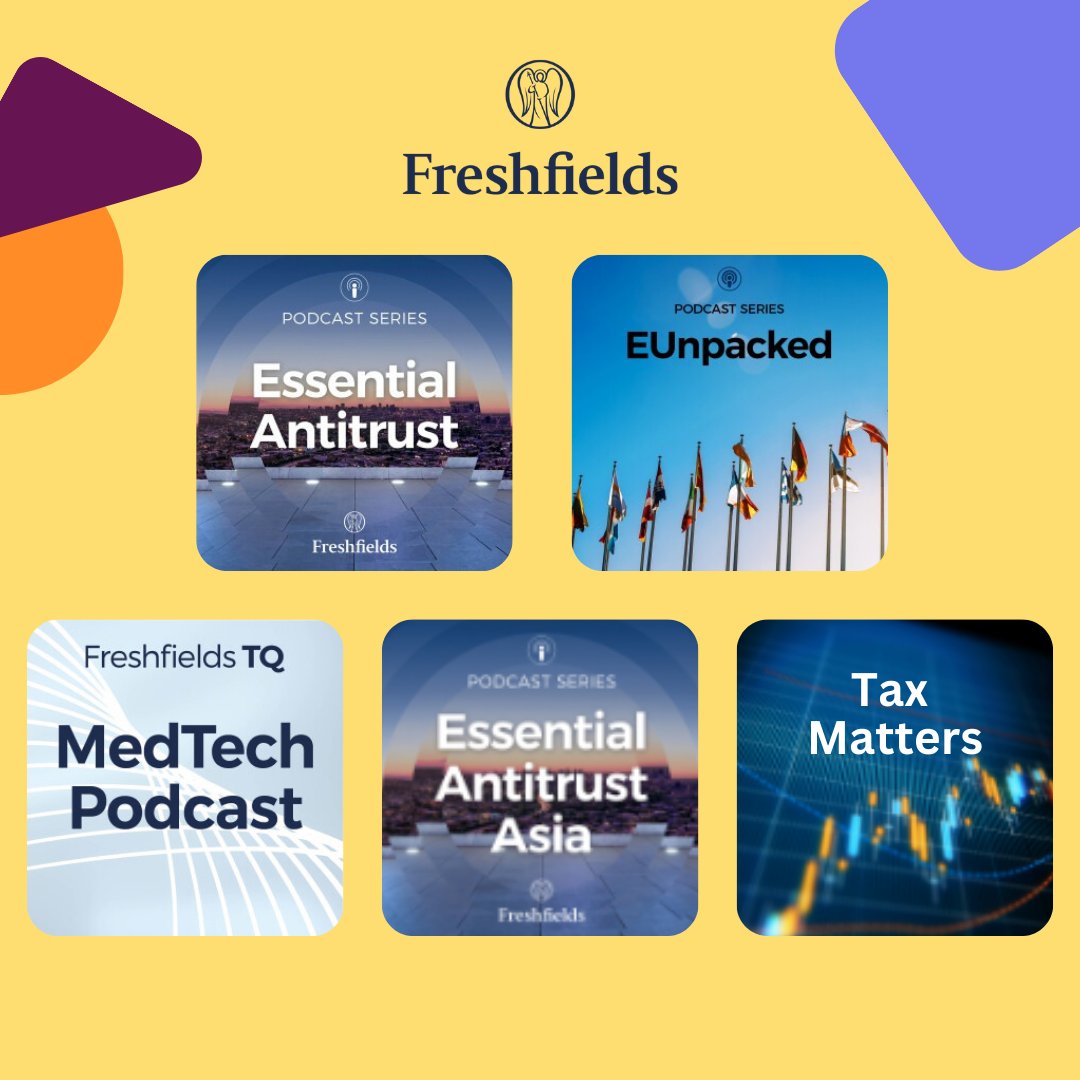 🎊 FEATURE CLIENT - @Freshfields 🤝 We have been enjoying working on an array of podcast episodes for Freshfields since the end of last year, including their insightful Medtech, Essential Antitrust and EUunpacked series.