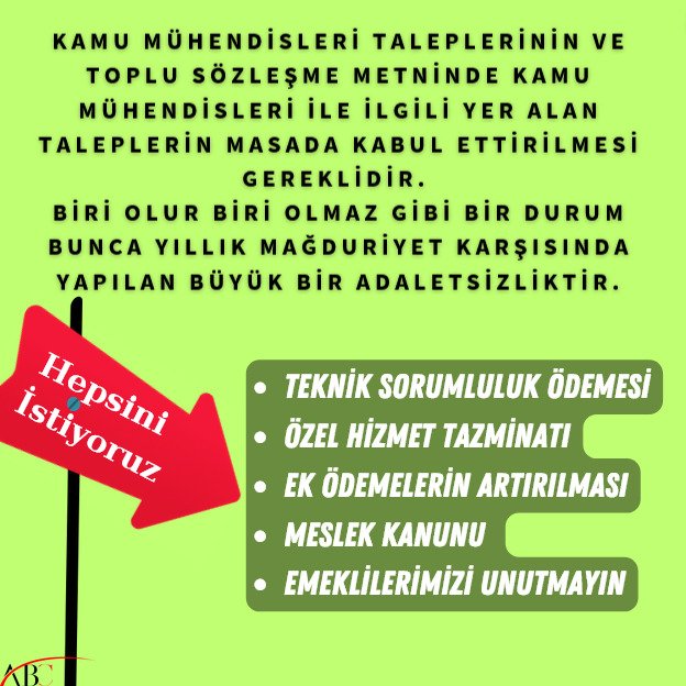 YILLARCA BÜTÜN MESLEK GRUPLARI İSTEDİKLERİNİ ALDILAR!!!
Kamu mühendisleri bu kadar aciz durumda iken herkes hakkını almışken
Biz yıllarıdır mağduruz ve <a href="/kaMUhendisleri/">Kamu Mühendisleri Platformu</a>
 KIRMIZI ÇİZGİ OLMALIDİR 
<a href="/kaMUhendisleri/">Kamu Mühendisleri Platformu</a> 
@Kamuhder
<a href="/RTErdogan/">Recep Tayyip Erdoğan</a>
<a href="/dbdevletbahceli/">Devlet Bahçeli</a>
<a href="/_aliyalcin_/">Ali YALÇIN</a> 
<a href="/OnderKahveci/">Önder Kahveci</a>