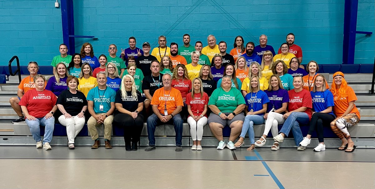 GulfShoresMS's tweet photo. The campus is alive, buzzing with the energy of our fantastic staff! They are armed with new knowledge, fueled by passion, and ready to empower the students. There is a hint in this photo of something new and exciting that is coming to GSMS #RCAInspired #RCAacademy https://t.co/lpeodsWg4N