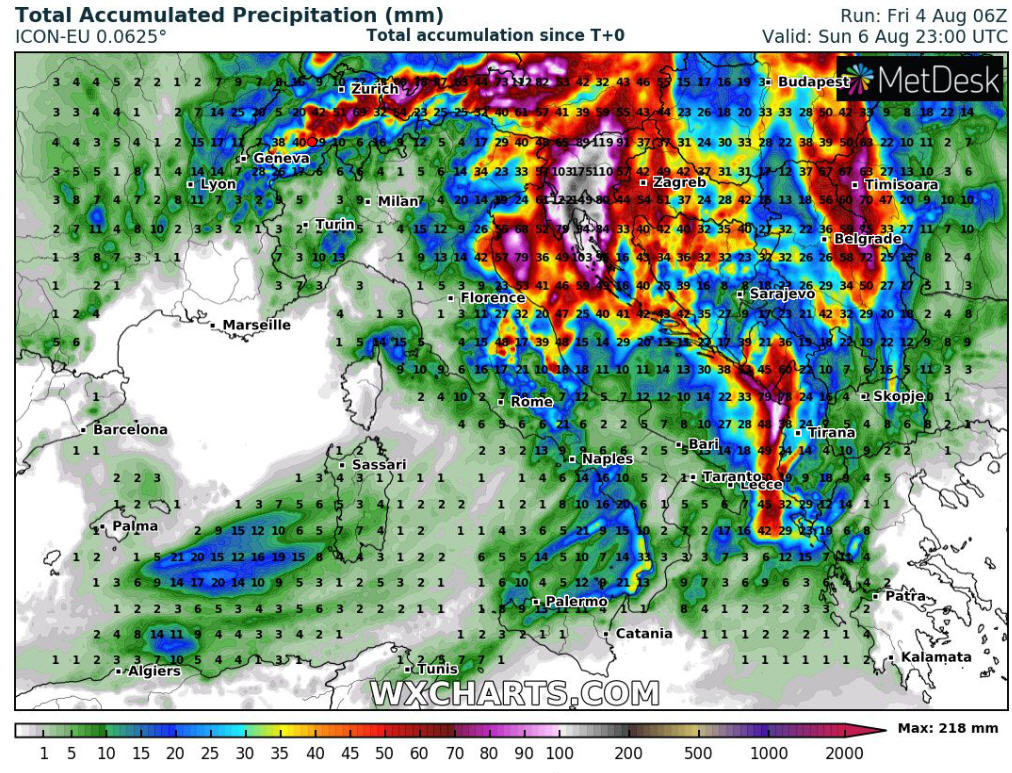 Alpenweerman's tweet photo. De komende 24H tot 48 uur gaat er met zwaartepunt Oostenrijkse Alpen en NW Balkan nog veel meer neerslag vallen. Veelal heeft de neerslag een sterk convectief karakter met gevaar voor #flashfloods #overstromingen en #modderstromen. Vermijd de nabijheid van riviertjes en beekjes https://t.co/S9YjKS7ObJ