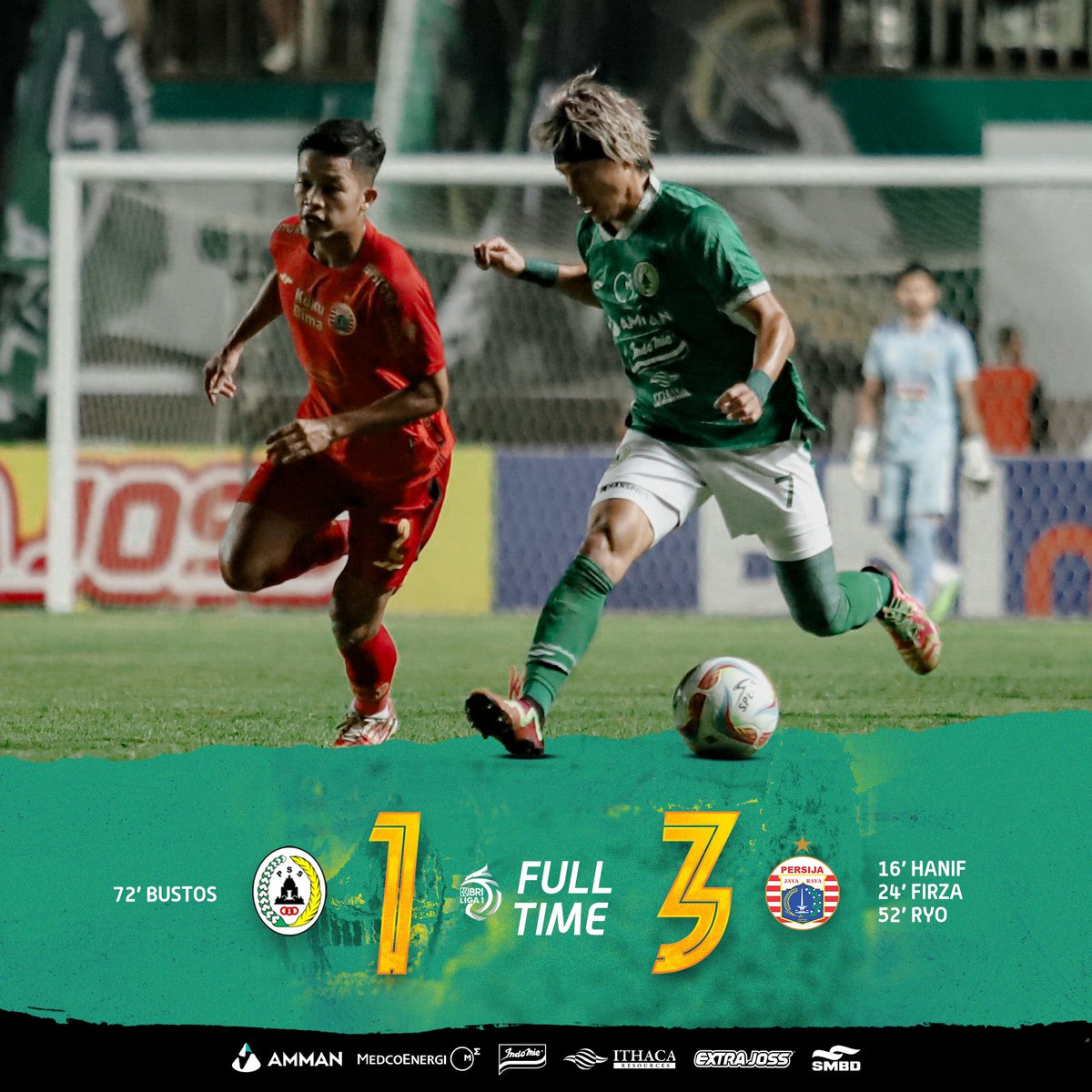 PSSleman's tweet photo. FT: PSS 1-3 Persija

#PSS #MoveForward #PSSvsPersija #PSSday https://t.co/Qh1izeJp54