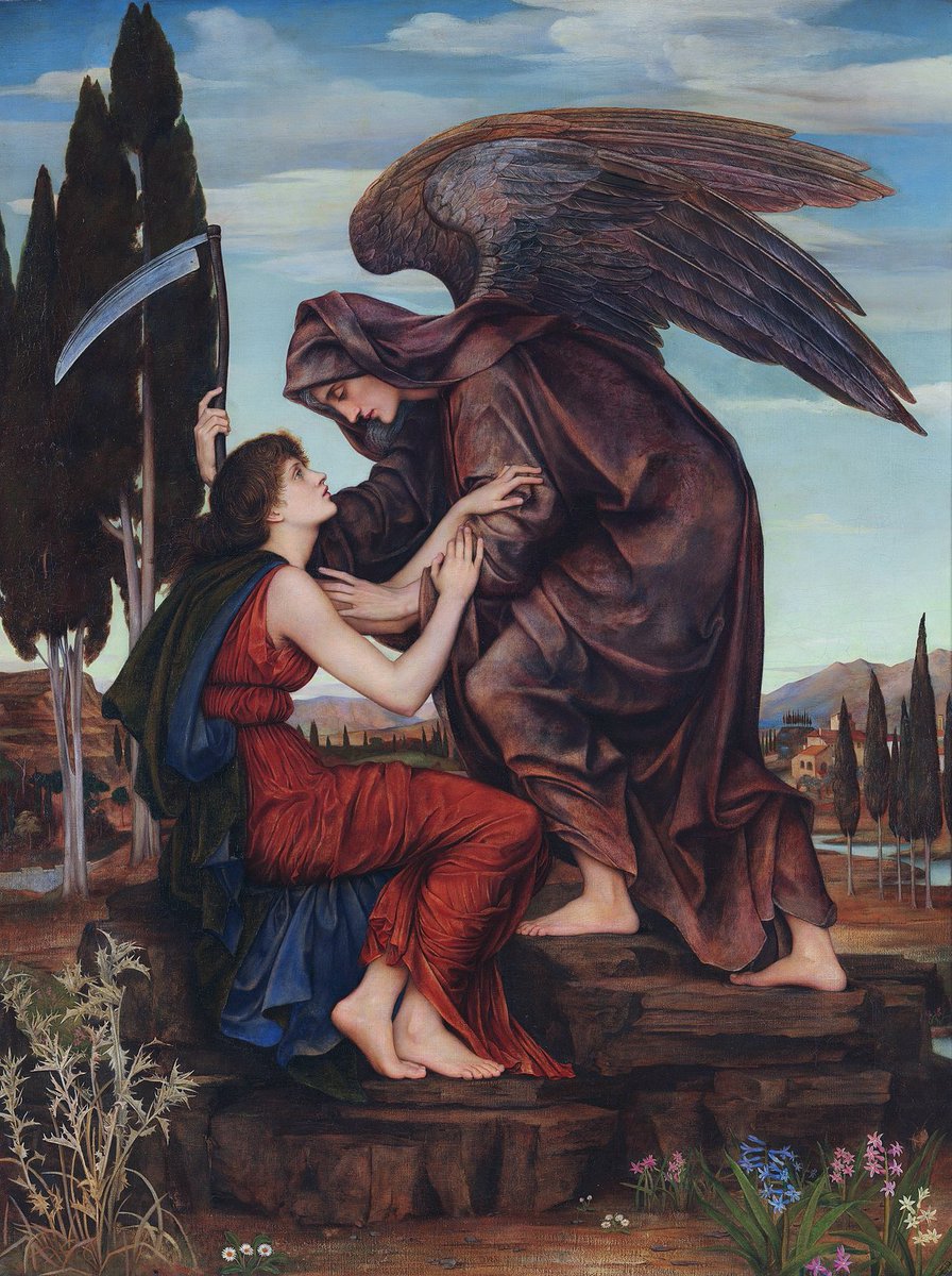 ' Angel of Death ' 1881
By Artist Evelyn De Morgan  (1855 - 1919)

#artist #painting #19thcenturyart #art #ArtliveAndBeauty #paintingoftheday #EvelynDeMorgan #Britishpainter