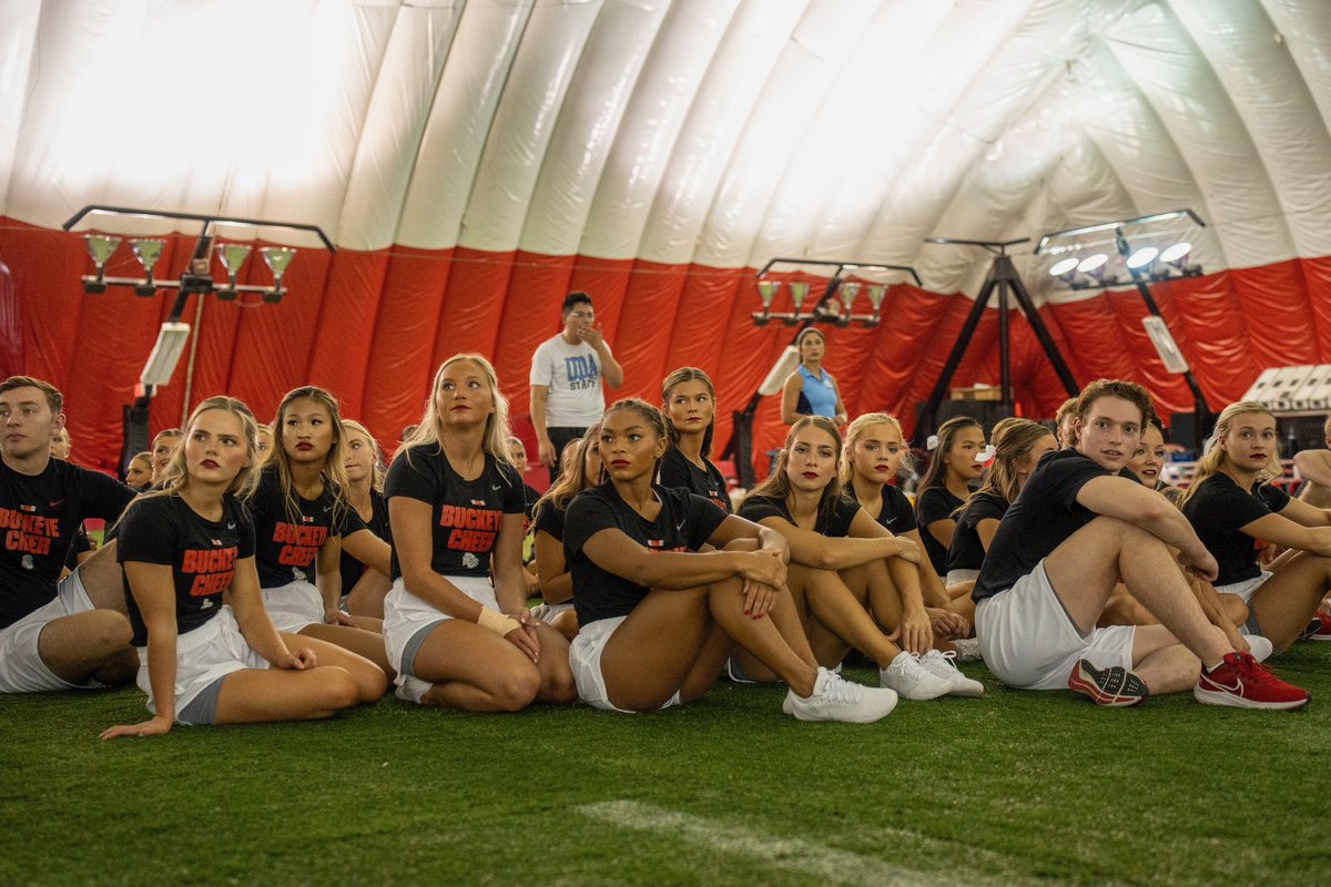 OSU_SpiritSquad's tweet photo. Scenes from Day 1 of UCA College Camp! #gobucks #collegecheer #cheer #partnerstunt #ohiostate #buckeyes #cheer #studentathlete #cheerscholarship https://t.co/u7a8rX7vlW