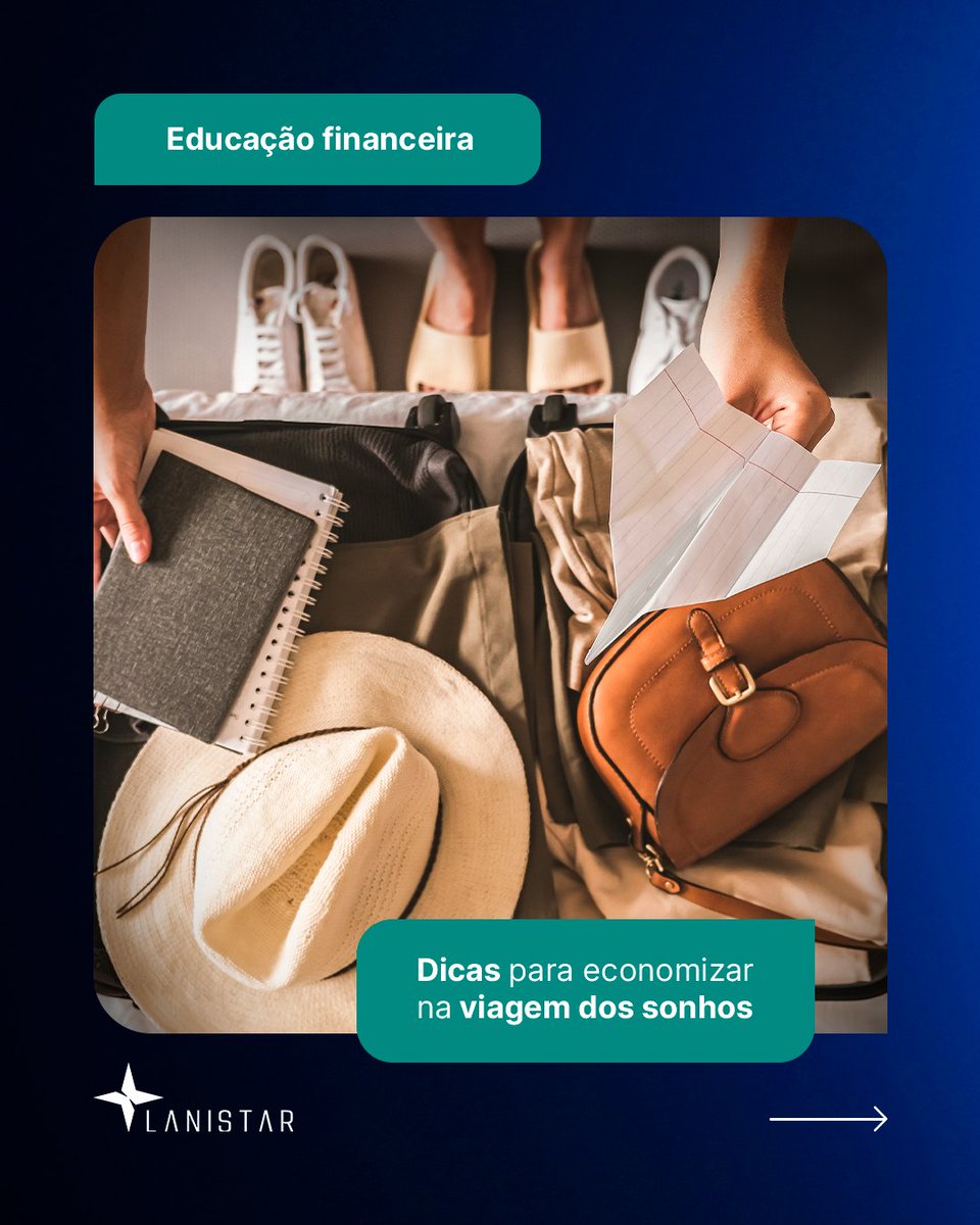 lanistarbrasil's tweet photo. Sonhar com uma viagem incrível e tirar ela do papel pode exigir um planejamento financeiro cuidadoso e se você está em busca de dicas para economizar e tornar sua viagem dos sonhos uma realidade, a Lanistar chegou para te ajudar na hora certa!

Quer mais dicas? Segue o fio 🧵 https://t.co/peoYgZXmRr