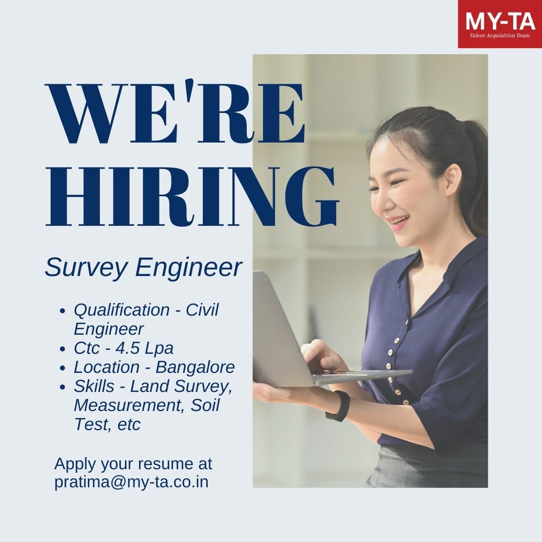 MyTalentsupport's tweet photo. Hiring Survey Engineer in Bangalore 
Apply Now
Send your CV on :
pratima@my-ta.co.in
#jobalert #recruitment #field #fieldcollection #hiringalert #hiringnow #jobshunt #jobopening #job #jobseek #jobsearch #digitalmarketing #applynow #recruitment #recruiting #bangalore https://t.co/HoghN9uxm5