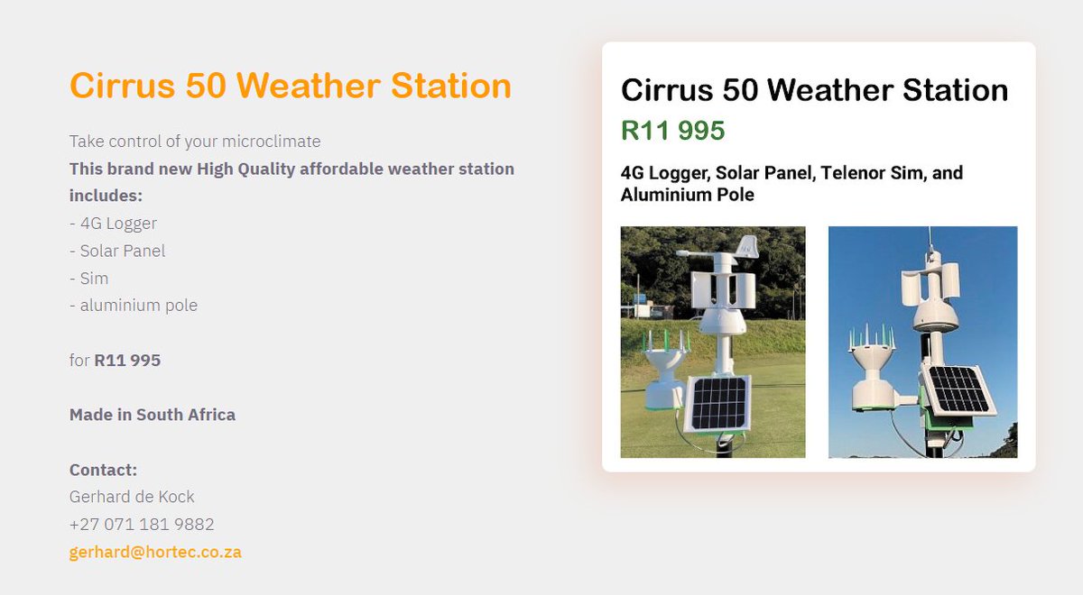 iLeaf_SA's tweet photo. Welcome the new addition to our family. The Cirrus 50 Weather station https://t.co/cselVllnvA