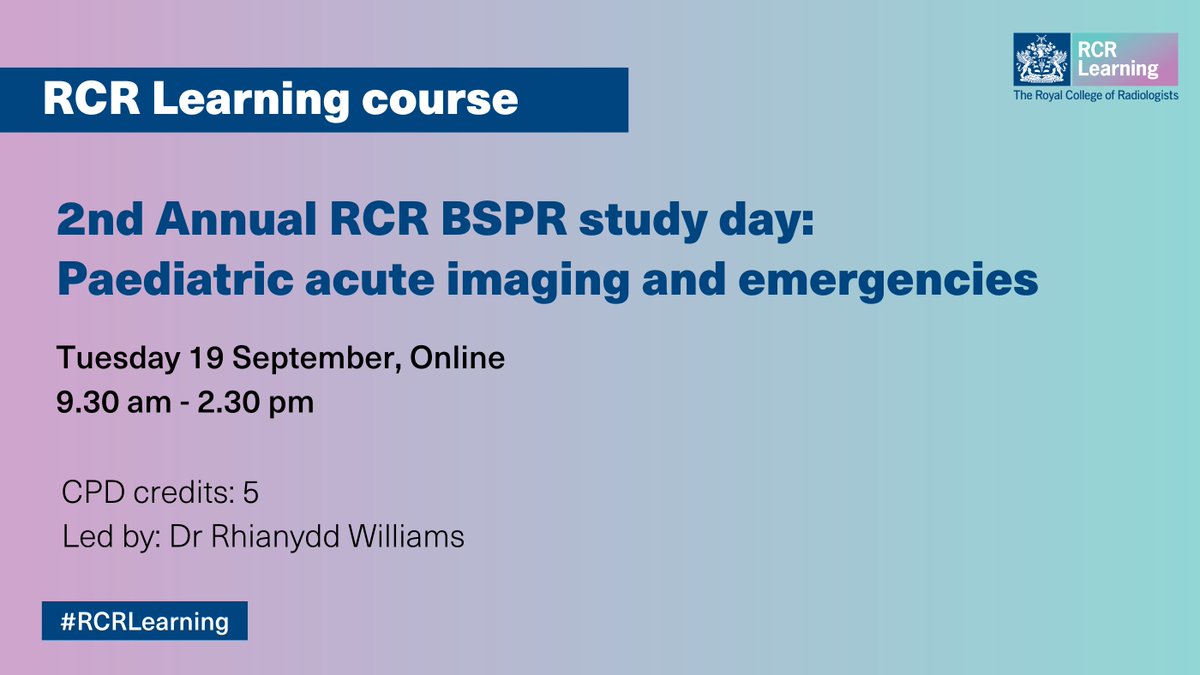 Are you a #paediatric radiologist? 🙋🙋‍♂️

Join our online CPD course in collaboration with <a href="/bspr_uk/">BSPR</a>. Led by <a href="/DrRhi_Williams/">Rhianydd Williams</a>, it will cover acute and on-call paediatric radiology emergencies.

Learn more: bit.ly/3Pp86CC

<a href="/BSPRJuniorForum/">BSPR</a> <a href="/espr_junior/">European Society of Paediatric Radiology - jESPeR</a> <a href="/_the_SRT/">The Society of Radiologists in Training</a>