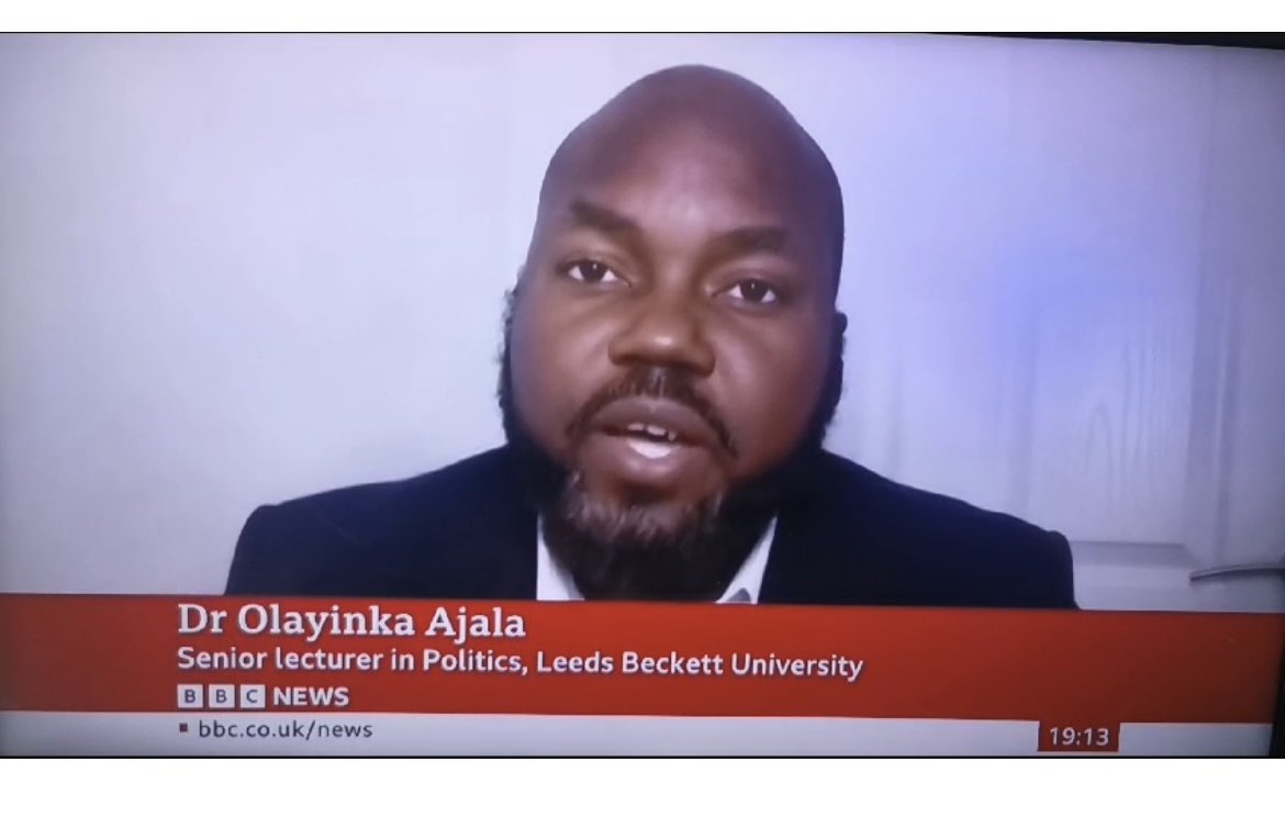 <a href="/BeckettPol_IR/">Politics and IR</a> Senior Lecturer Dr Olayinka Ajala on BBC news discussing the coup in Niger <a href="/BeckettResearch/">Leeds Beckett Research</a>