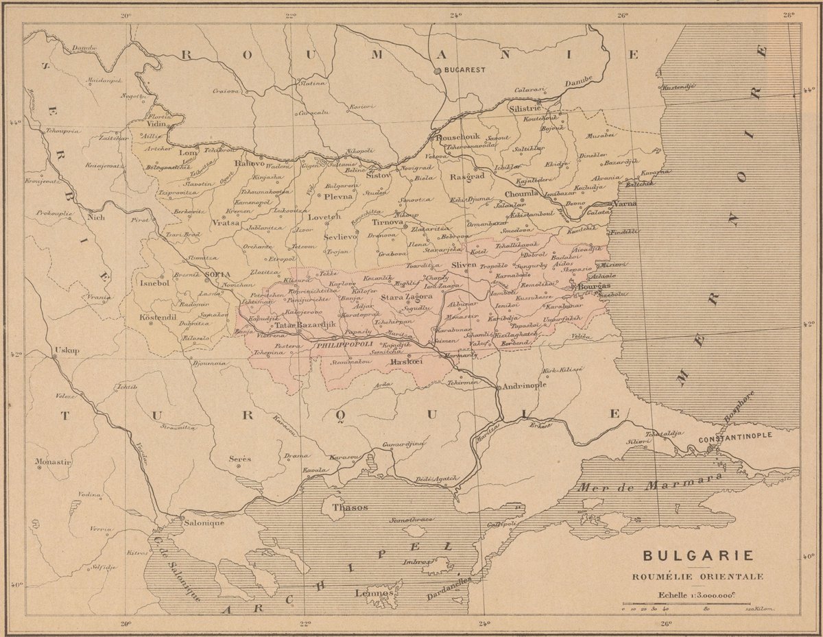 EdmapsCom's tweet photo. East-Central #Europe Maps: '#Bulgaria and Eastern #Rumelia, 1878-1885' #Berlin #Treaty #Balkan #Turkey #Serbia #Romania #map #history https://t.co/VcQ8qLmNKr