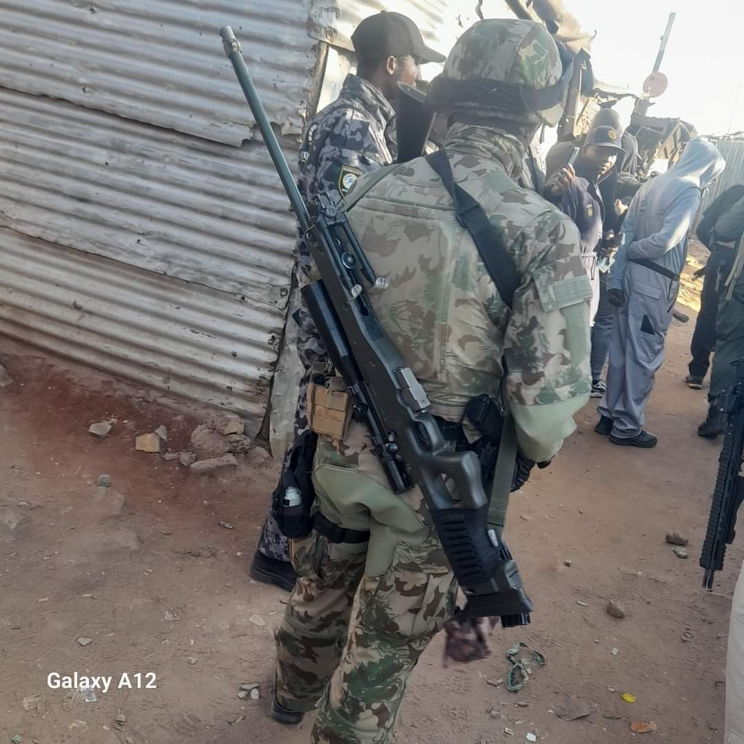 SAPS Special Task Force Sniper is ready to tackle Zama Zamas head-on in Riverlea JHB.
