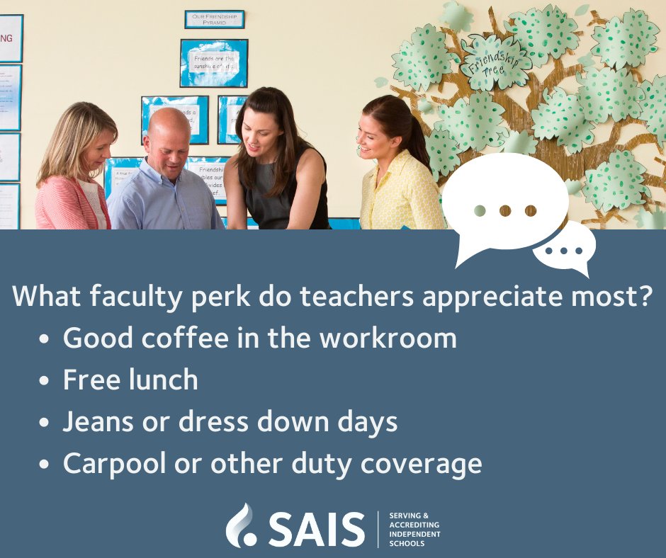 What faculty perk do teachers appreciate most?