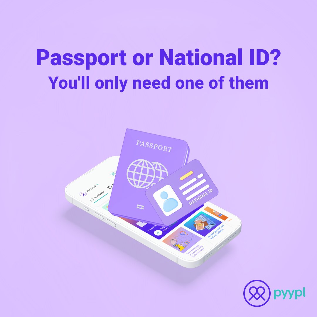pyypl's tweet photo. Using Pyypl is easy, but do you know what else is effortless? Creating an account! Only one document is required — your national ID or passport 😎 
Pro tip: Scan your documents without shadows or obstructions for a quick sign-up process 🔍
#Pyypl #digitalwallet https://t.co/TNH3HIBdOU