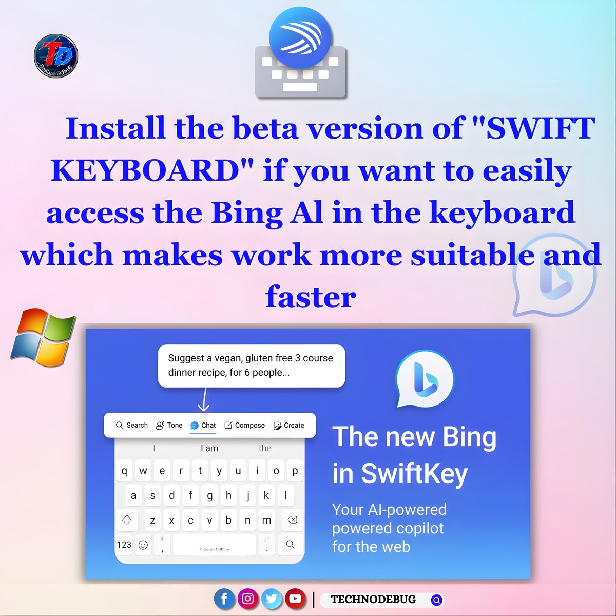 TechnoDebug's tweet image. Try This Amazing Swift Keyboard 🔥
.
.
.
.
#technodebug #microsoft #ChatGPT #Trending
