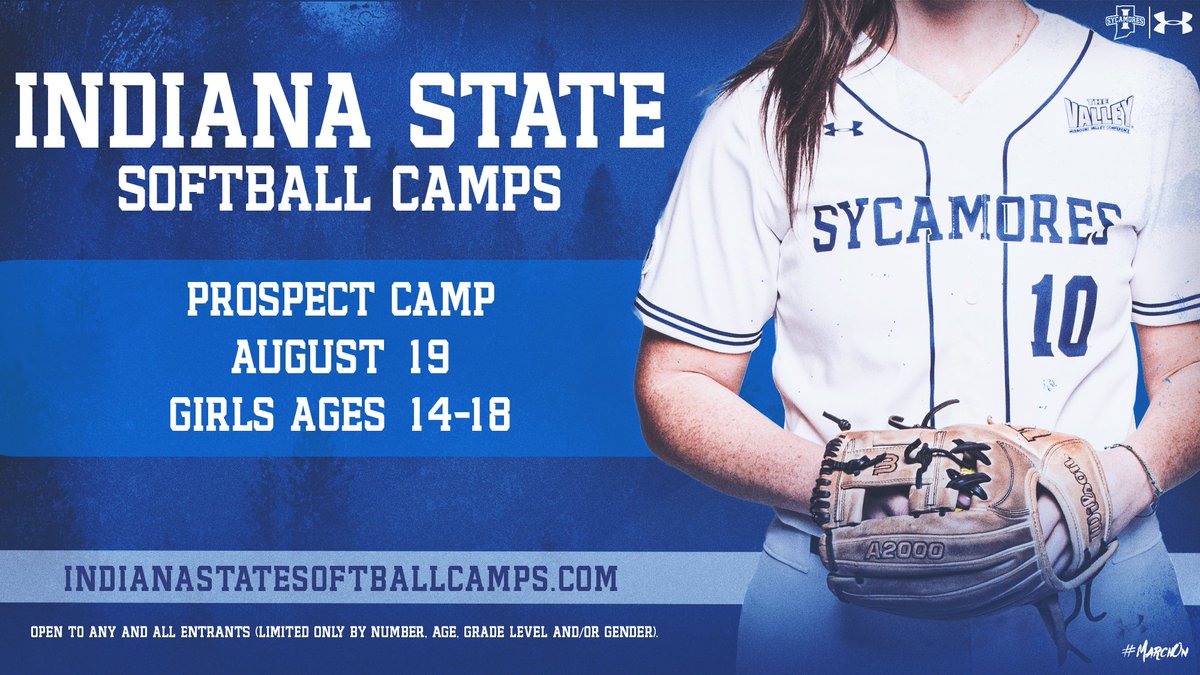 IndStSoftball's tweet image. There's still time to sign up for the Indiana State Softball Prospect Camp on August 19.

Take advantage of fundamental work, competitive game action, and Q&amp;amp;A sessions with current Indiana State softball players!

Sign up today!⤵️
sycamor.es/3lhvXVE

#MarchOn