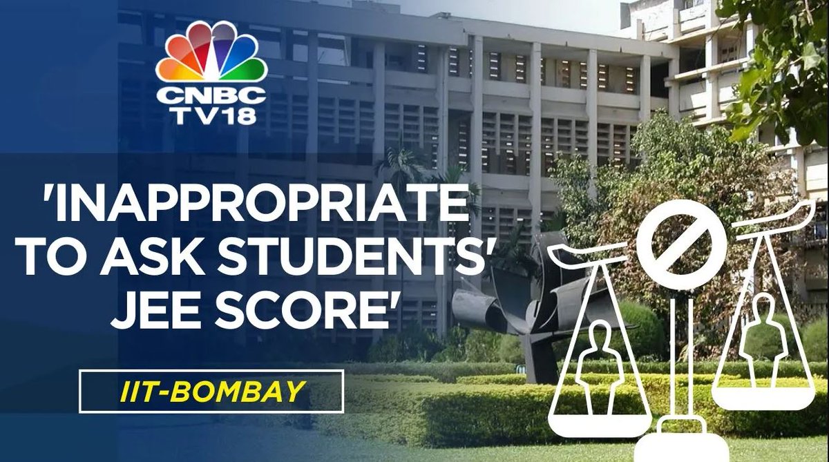 CNBC-TV18 (@cnbctv18news) on Twitter photo #IITBombay has instructed its #students that it is “inappropriate” to ask other students about their #JEE Advanced rank or GATE score. <a href="/shreyachandra_/">Shreya Chandra</a> has more
Watch:
youtu.be/ECVRFvGNdXE #IITBombay has instructed its #students that it is “inappropriate” to ask other students about their #JEE Advanced rank or GATE score. <a href="/shreyachandra_/">Shreya Chandra</a> has more
Watch:
youtu.be/ECVRFvGNdXE