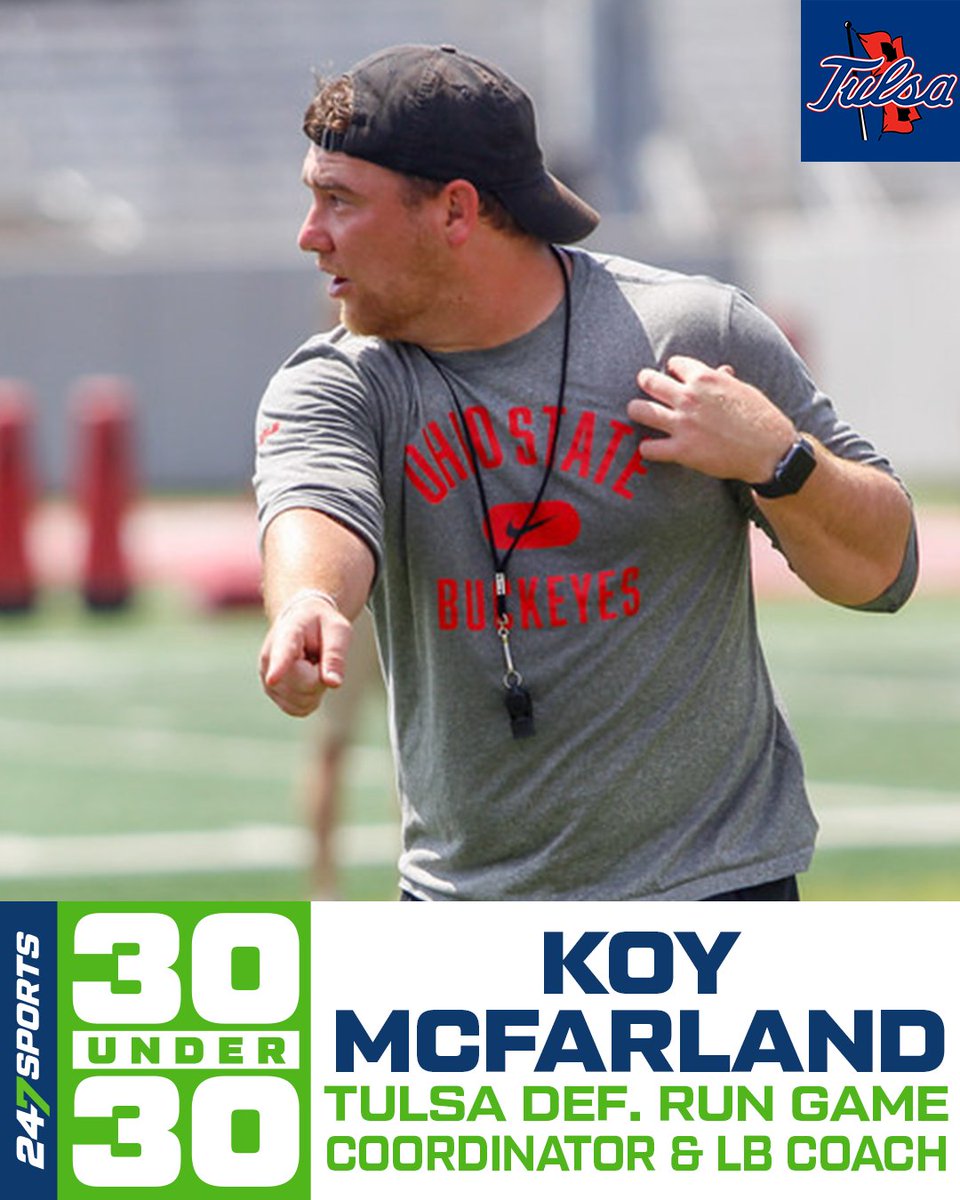Congratulations to Tulsa def. run game coordinator/LBs coach Koy McFarland on being a 30Under30 nominee!

247sports.com/longformarticl…