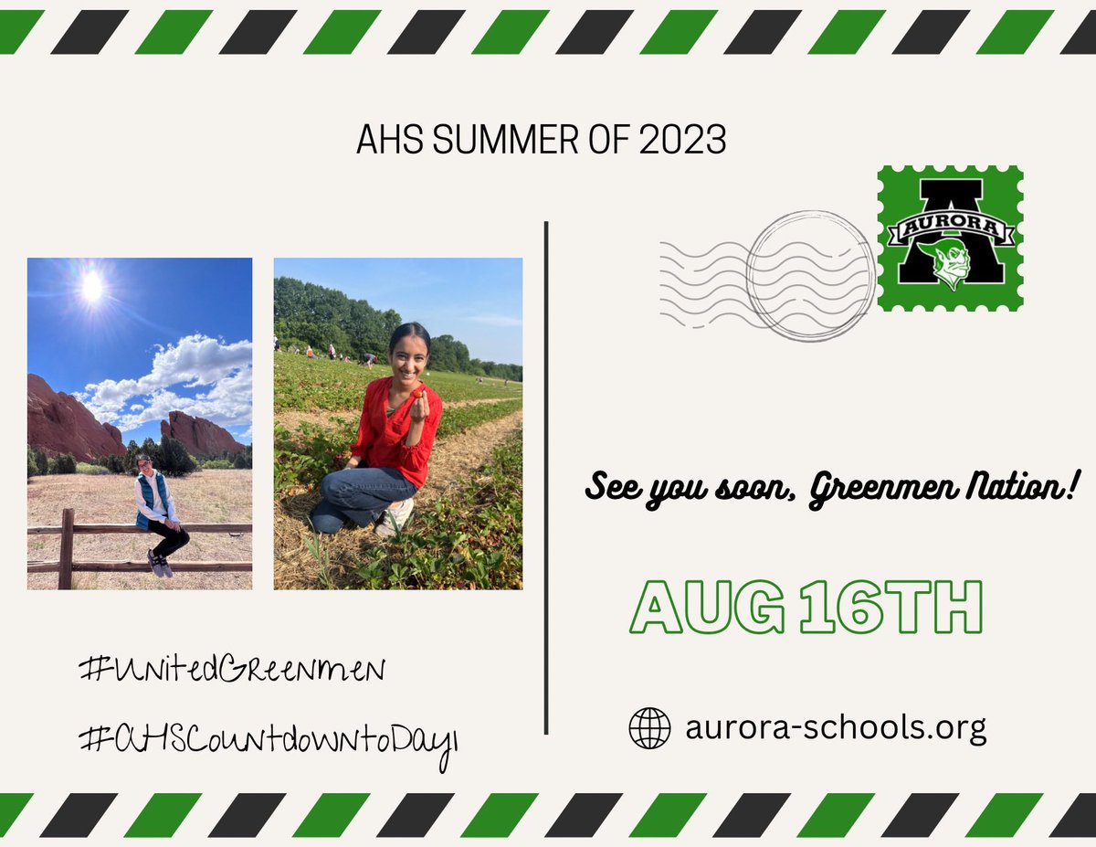torresv4msu's tweet photo. Rising Senior Suneet S. Has been spending her summer as a camp counselor, enjoying activities such as kayaking and zip lining and visiting Colorado!
#UnitedGreenmen
#CountdowntoDay1
@AHS_MH @AHS_SeanBaker @DrPMilcetich @Greenmensteward https://t.co/W0nZgJdHTv