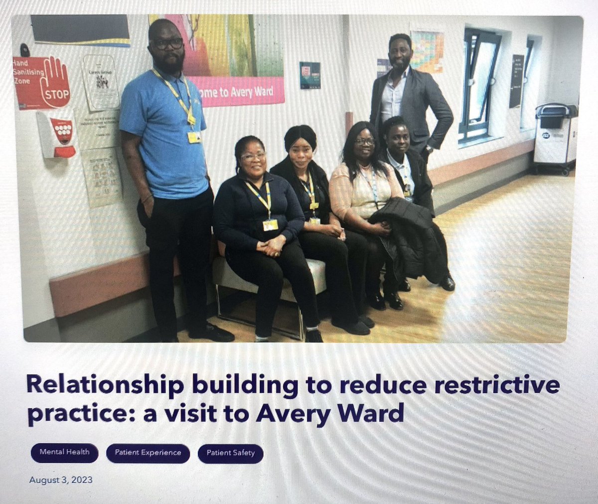 MHSIP Qi collaborative across the RRP workstream. Avery wards reflective published blog. Good legacy to remind the importance of relationship building. <a href="/OxleasQM/">Oxleas Quality Management Team</a> <a href="/ChrisKapopo/">Xtine</a> <a href="/OxleasNHS/">Oxleas NHS</a> <a href="/HINSouthLondon/">Health Innovation Network South London</a> <a href="/EmmaJaneHopkin1/">Emma Hopkins</a> @janewells99