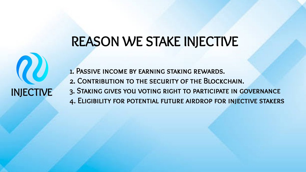 AloysiusEkechi's tweet image. What you stand to benefit from staking #injective

#Injective #Blockchainn