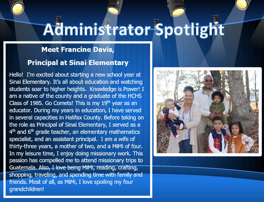 HCPSDistrict's tweet photo. Leading up to the start of the new school year, we are spotlighting our administrators! Learn more about them as a leader and person. Stay tuned for more spotlights! https://t.co/hkQcOP2qbu