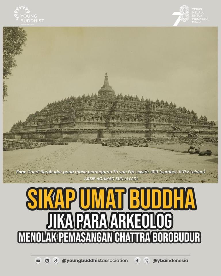 ybaindonesia's tweet image. Bagaimana sebaiknya sebagai umat Buddha bersikap terhadap kontroversi pemasangan Chattra di Candi Borobudur? Mari simak postingan kali ini…yuk mari tetap bersikap beradab dalam menghadapi perbedaan 😊

#chatra #chattra #candi #candiborobudur #buddhaindonesia #borobudur