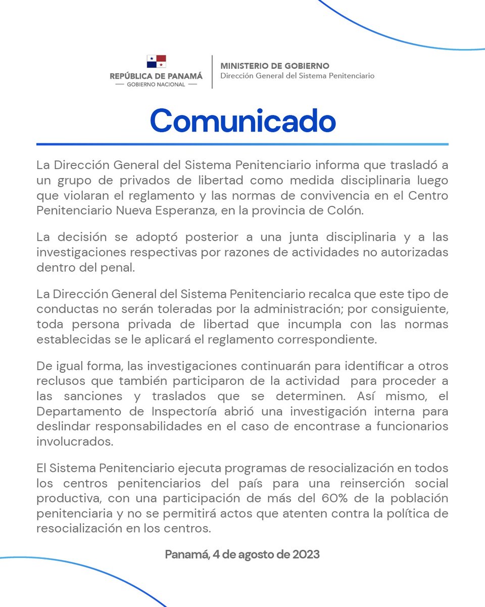 Comunicado.