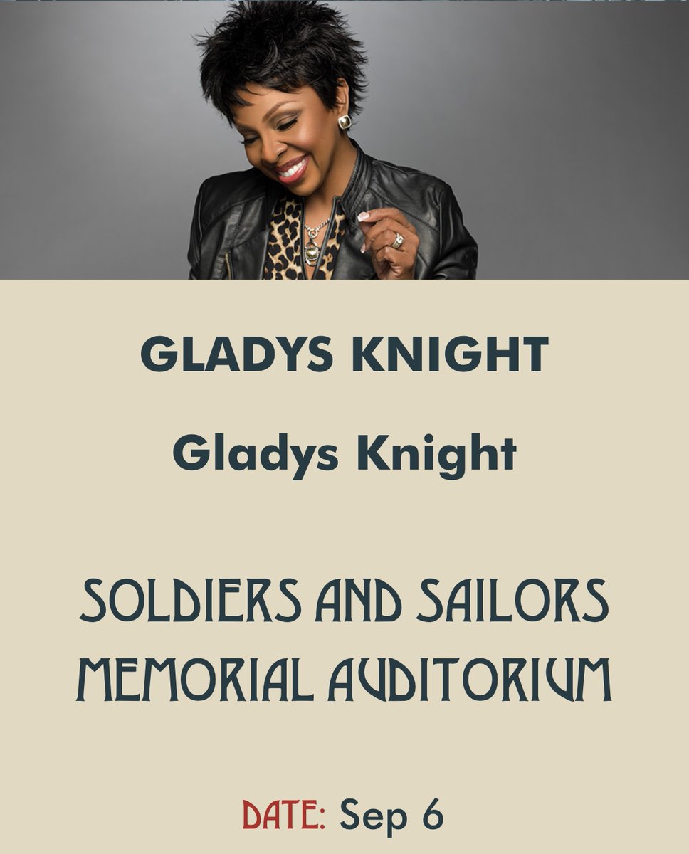 TheRiver1049's tweet photo. Take the Midnight Train to CHATTANOOGA for the legendary @MsGladysKnight! Live at the Memorial Auditorium on Sun., Sept. 6th! Tickets available now at https://t.co/FCckCtKxka and LISTEN TO WIN right here! https://t.co/y7UP6sJarW