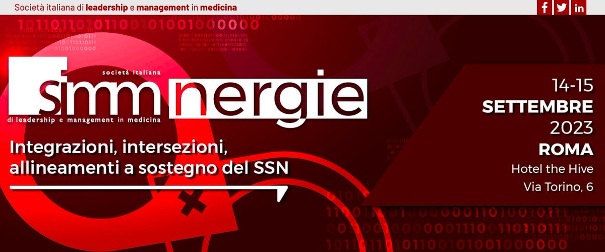 Maria R. Gualano (@mrgualano) on Twitter photo 📍Appuntamento imperdibile per la #sanità a Settembre a #Roma! Con tutti i principali attori del sistema, insieme per fare! 🙏XV Congresso Nazionale SIMM .<a href="/Medici_Manager/">Medici Manager SIMM</a> C'è ancora tempo anche per inviare vostri lavori/abstract medici-manager.it/sottopag-congr… #medicina #congressi #simm 📍Appuntamento imperdibile per la #sanità a Settembre a #Roma! Con tutti i principali attori del sistema, insieme per fare! 🙏XV Congresso Nazionale SIMM .<a href="/Medici_Manager/">Medici Manager SIMM</a> C'è ancora tempo anche per inviare vostri lavori/abstract medici-manager.it/sottopag-congr… #medicina #congressi #simm