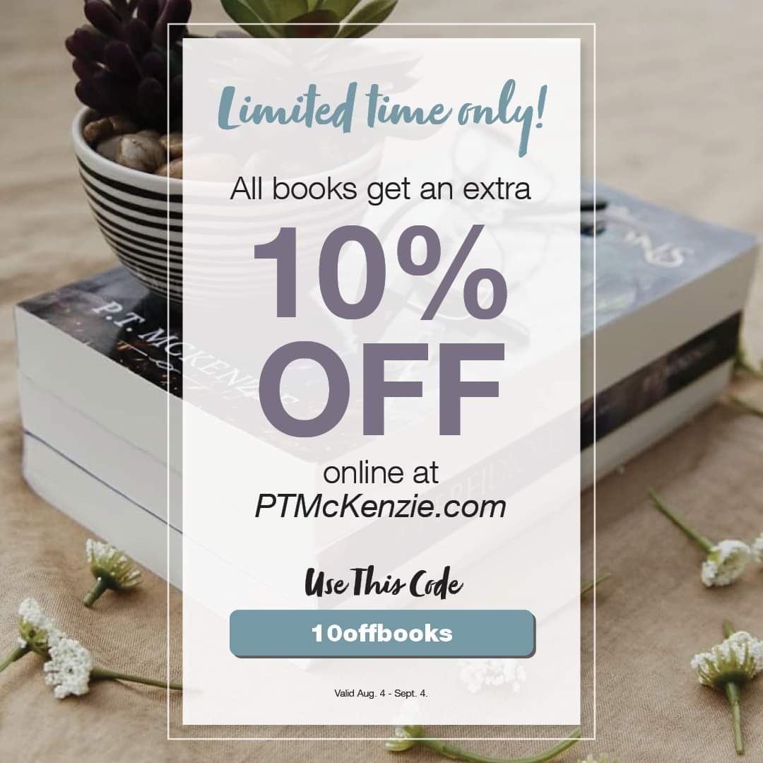 I'm officially overstocked and still have more boxes to unpack. Get 10% off books for a limited time!
Ptmckenzie.com