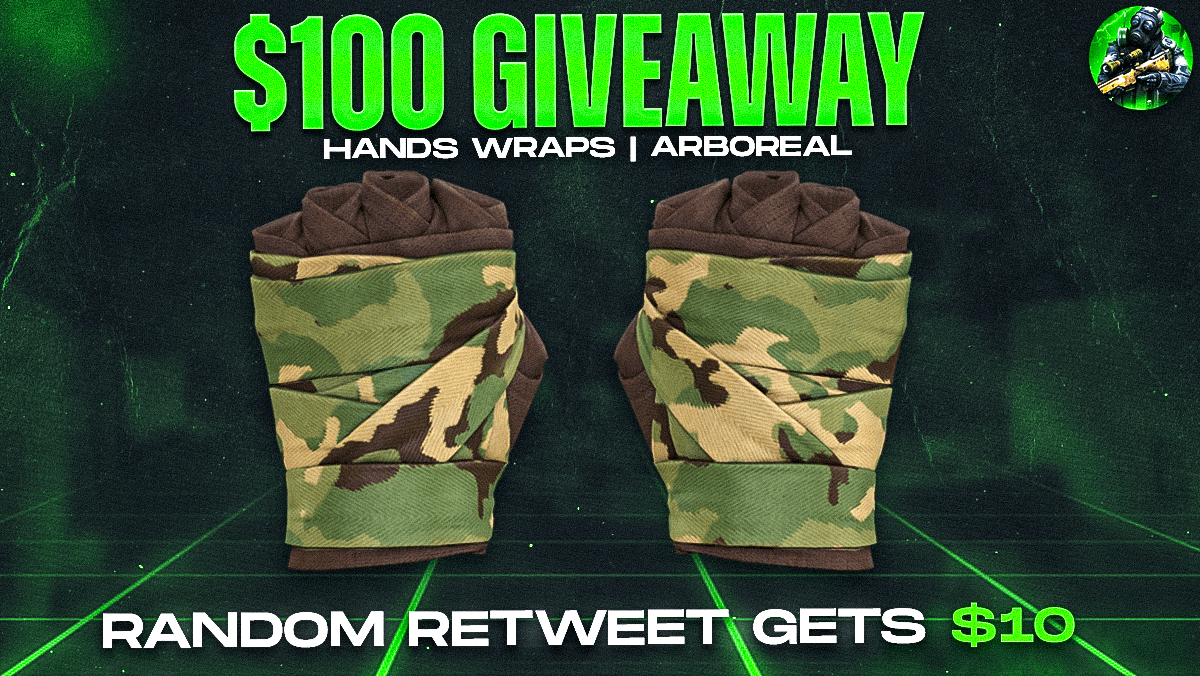 ❗Giveaway❗

🎉$100 Hand Wraps | Arboreal🎉

➡TO ENTER:

✅Retweet &amp; Follow Me
✅Join here: key-drop.com/giveaways/user…
✅Deposit at least $2 with my code: "Leylos16" 

💰RANDOM RETWEET GETS 10$

⏰Rolling In a Few Week's⏰

#CSGO #CSGOGiveaway