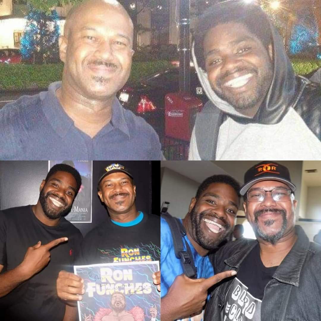 ThaRealDoctaD's tweet photo. I heard #FunchAMania is in town running wild again tonight. Longtime no see brother @RonFunches. Hope to get up with you again and talk wrestling if you got time. I'll be at the 9:30p show @Magoobys. #EndOfStory https://t.co/NQ8yNItAUf