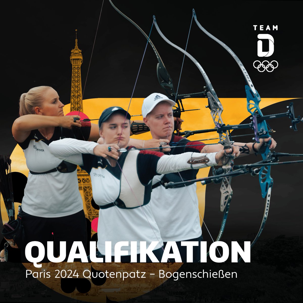 🎯Volltreffer❗

🎫Mit dem Finaleinzug bei der WM in Berlin sichern unsere Recurvefrauen nicht nur einen Quotenplatz im Team, sondern auch 3 Einzelstartplätze für #Paris2024 🇫🇷.

Herzlichen Glückwunsch😍

#TeamD #RoadToParis #Bogenschießen