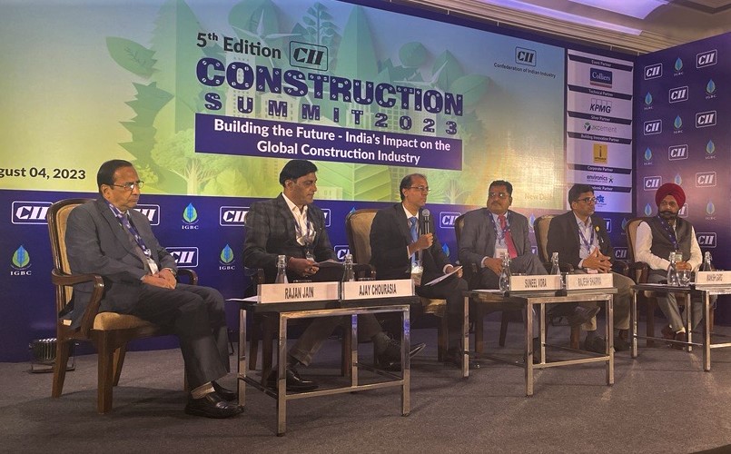 KPMGIndia's tweet photo. India’s #construction story is being realised by a vibrant, competent &amp; innovative workforce. Competitive firms are investing in building and empowering their workforce: @Suneelvora, @KPMGIndia at the @FollowCII Construction Summit. https://t.co/0ZHPAjzidQ