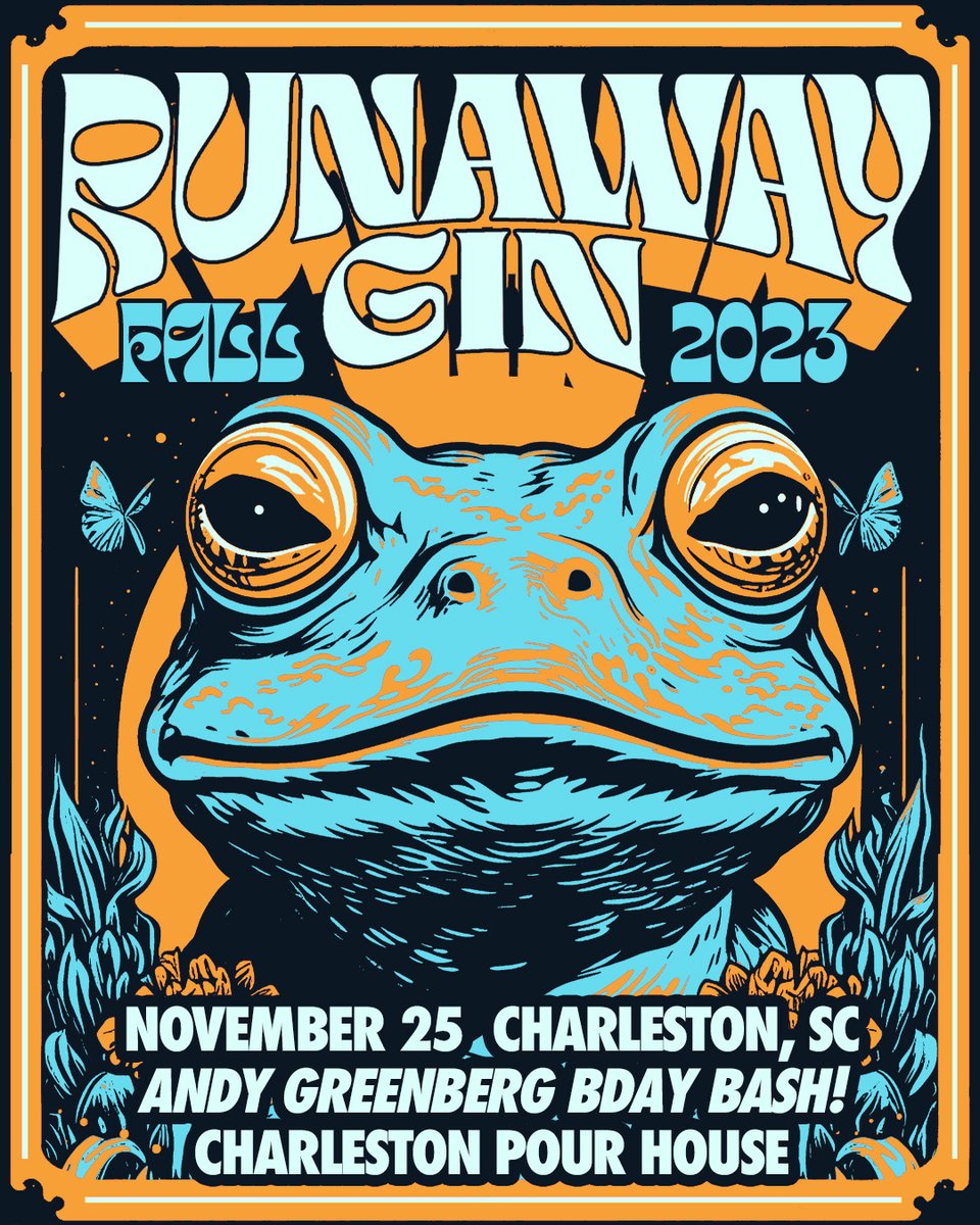 ✰✰TONIGHT :: Runaway Gin presents: Andy Greenberg Birthday Bash 2023 | Sat. 11.25.23 | Main Stage 8pm Doors/9pm Show #ChsMusic #LoveLiveMusic #Charlestonsc Tickets Here - tinyurl.com/mp3sdhba