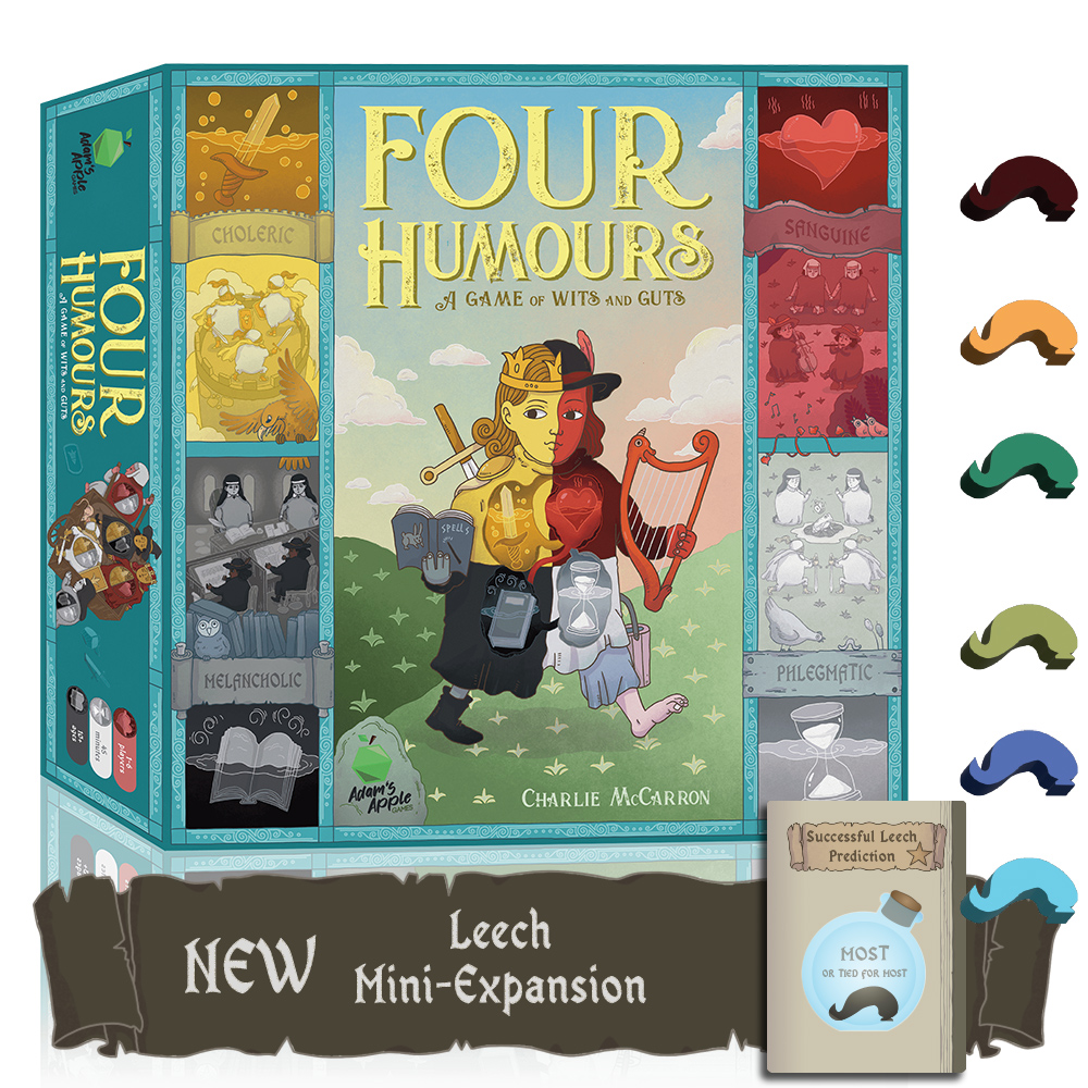 AdamsAppleGames's tweet photo. We bottled up something  squirmy and shipped it directly to #GenCon.  If you're feeling witty and gutsy, come check out #FourHumours with new leeches mini-expansion, free with purchase at #GenCon2023.

Booth 2678 https://t.co/v3B77IZ5kg