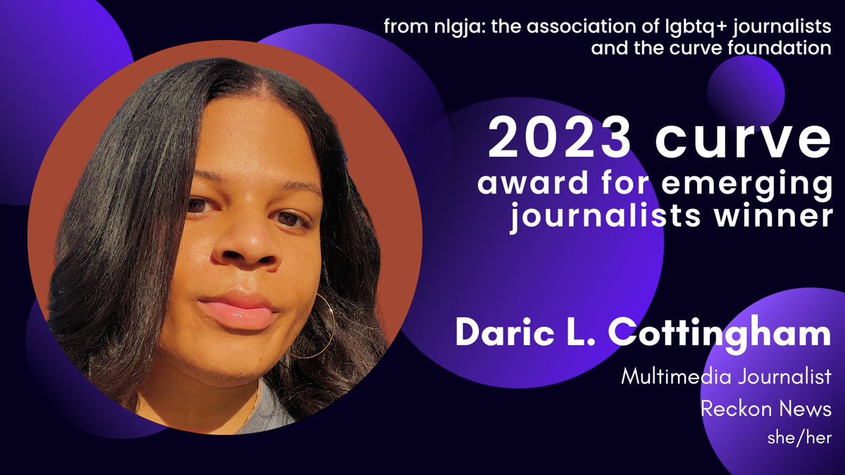 Award-winning journalist Daric L. Cottingham has a nice ring to it. I’m honored to announce I’m one of the recipients of the @nlgja & @CurveFdn 2023 Curve Award for Emerging Journalists! 🤓🎉