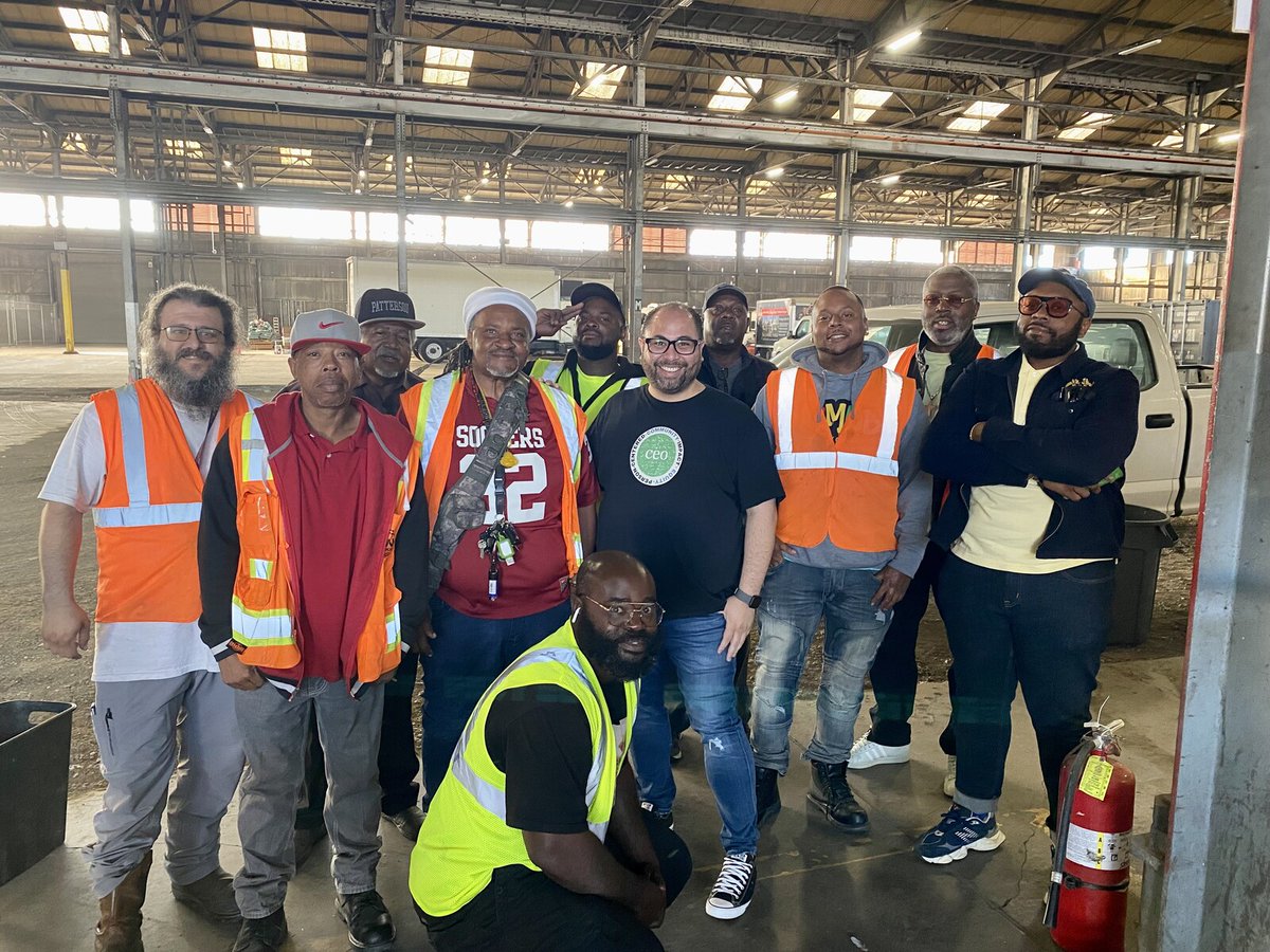 Program Services Director Dr. Marcus Mills joins #CEOOakland's Social Enterprise team for an early morning site visit. CEO Oakland sends out 10 work crews each day, with 6–8 participants per crew. Last fiscal year, the crews removed over 40,000 bags of litter from county