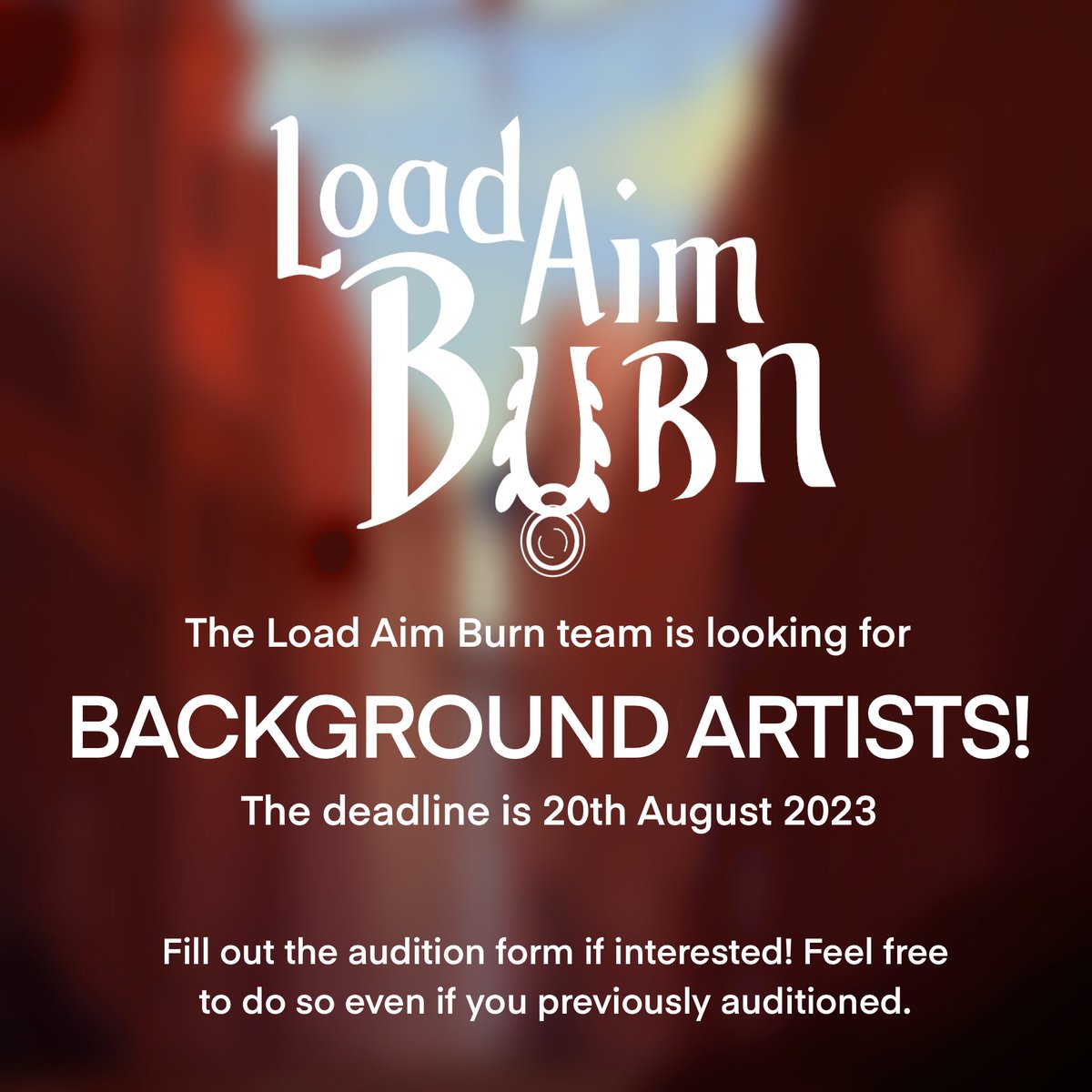 LoadAimBurn's tweet image. We´re looking for background artists to bolster our team! Link here in the text!
docs.google.com/forms/u/0/d/e/…