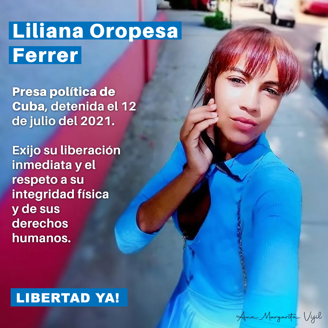 #LibertadYa para Liliana Oropesa, lleva 754 días detenida ilegalmente.  #SOSCuba  

#RompiendoCadenas #ReleaseChains #11JCuba