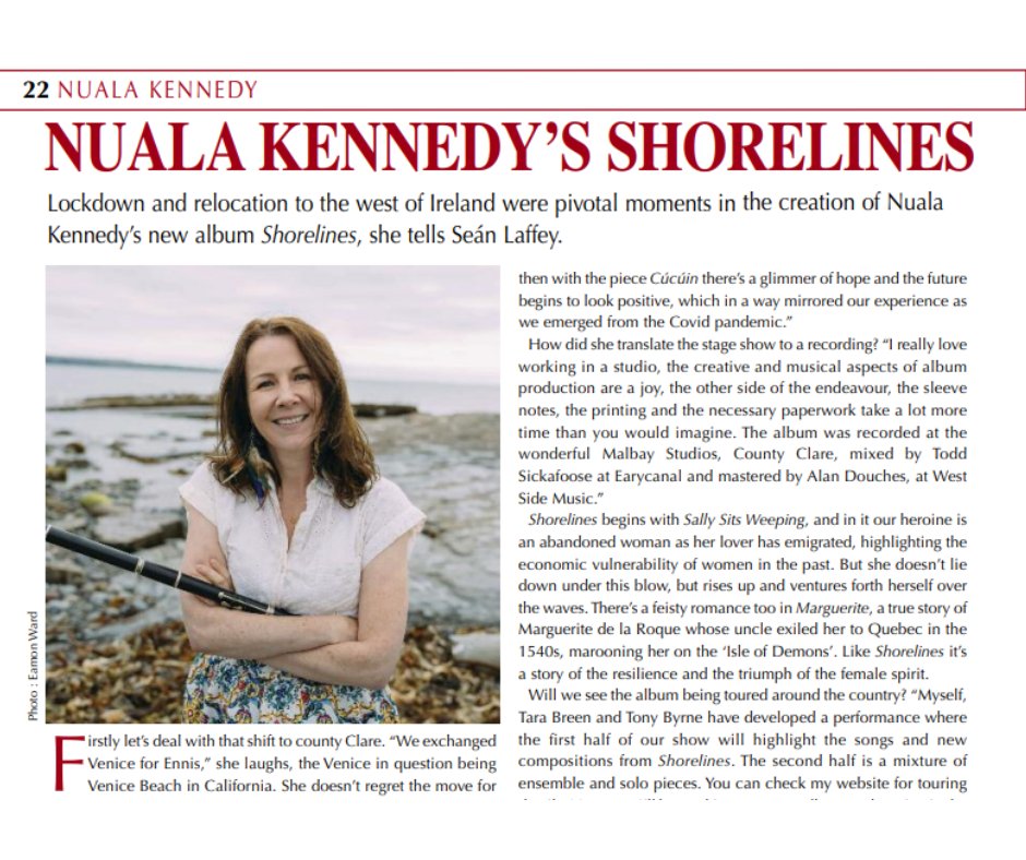 NualaKennedy's tweet photo. Big thank you to Irish Music Magazine official for this lovely feature, they also included a great review of my new album #Shorelines. Order your copy to read the full piece here: https://t.co/9yHPvtO9fY https://t.co/IDxw9i7hei
