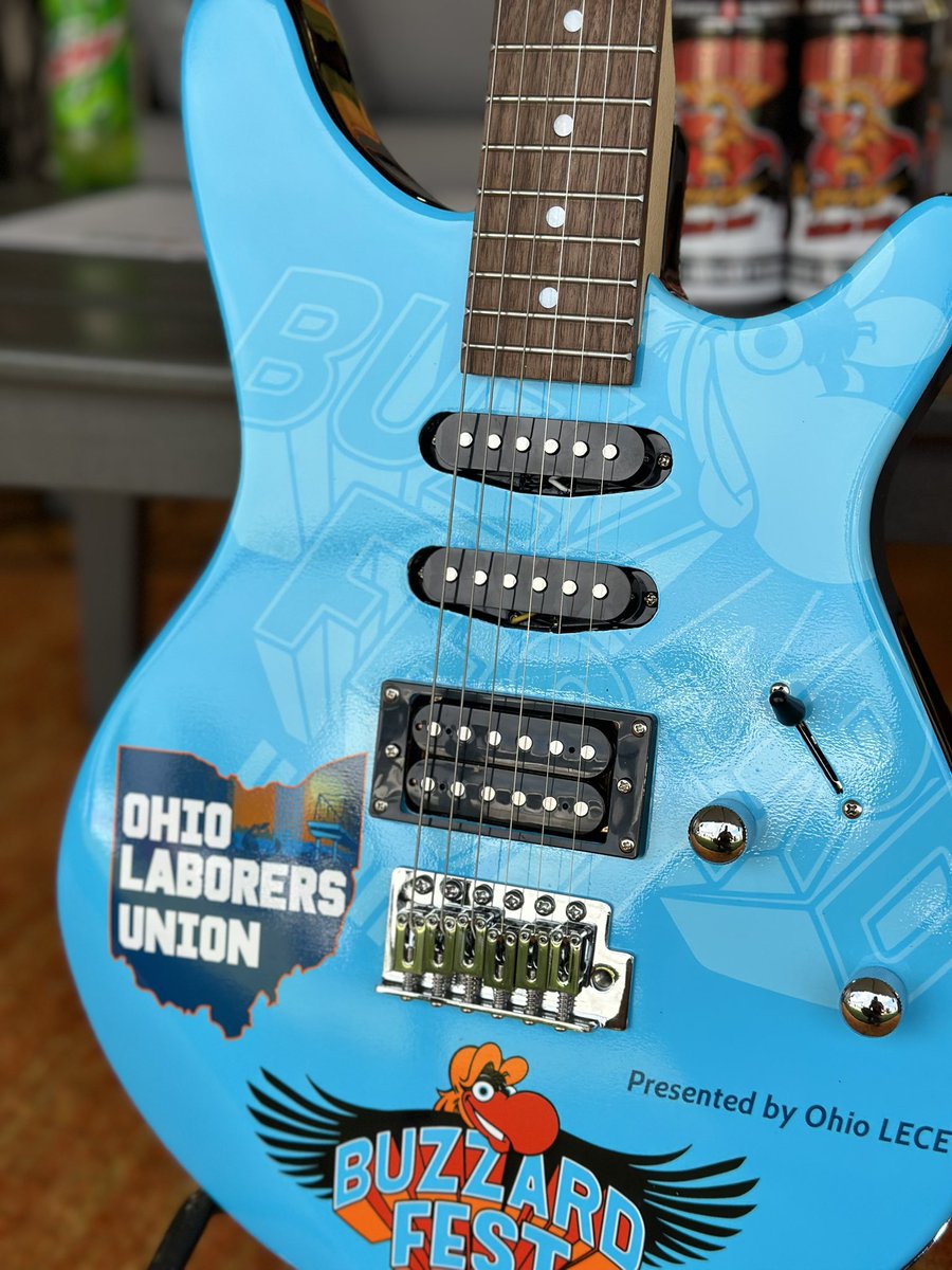 wmms's tweet photo. This guitar will be signed be all of the #Buzzardfest artists! Stop by the Ohio Laborers Union booth presented by Ohio Lecet for your shot to win it! https://t.co/b4Bgy2OSbJ