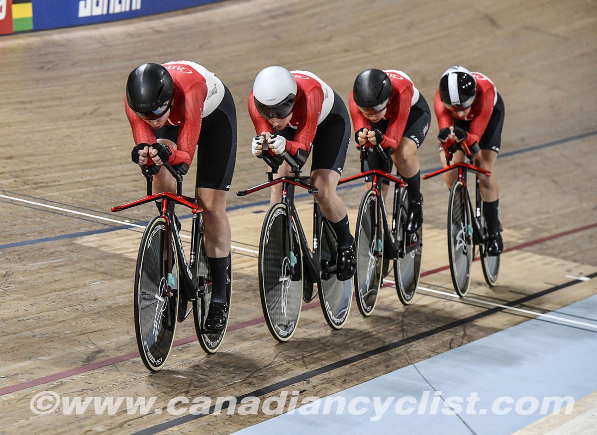 Track Worlds
Canada's Women's Team Pursuit squad qualified for Round 1 today #GlasgowScotland2023