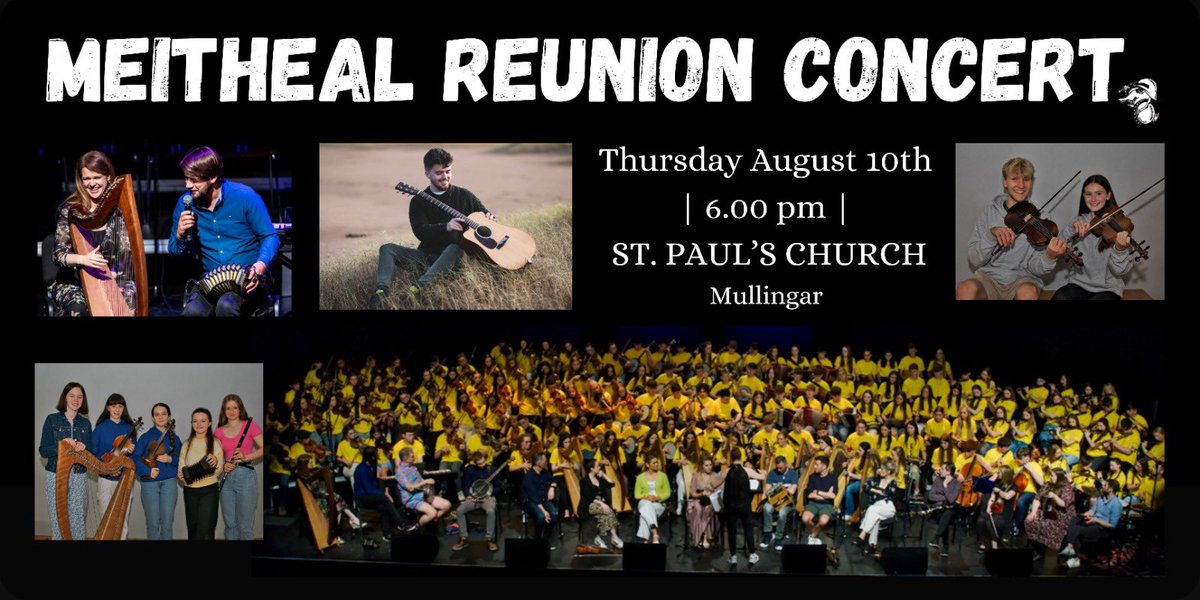 Looking forward to our concert <a href="/fleadhcheoil/">Comhaltas Fleadh Cheoil</a> next Thurs, Aug 10th at 6pm in St Paul’s Church, featuring Meitheal awardee soloists &amp; group, guests <a href="/Francisurnua/">Francis Cunningham</a>, Eimear Coughlan &amp; Sean Lyons, &amp; the 130 strong Meitheal Orchestra playing a newly composed suite by <a href="/Ernestine_Healy/">Ernestine Healy</a> 🎶