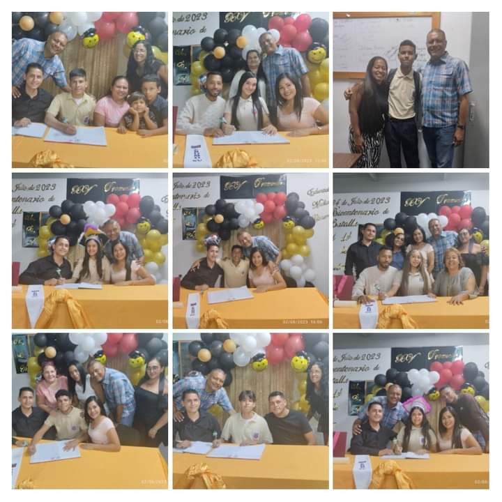 Nuestros estudiantes en su firma de acta de entrega de títulos UEN SIMÓN BOLÍVAR antimano