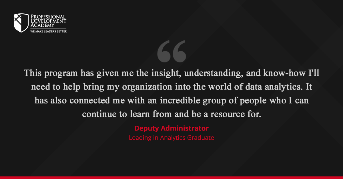 Congratulations to our Leading in Analytics graduates! Check out what one of the recent graduates has to say about the program. The Next Leading in Analytics cohort launches this October. #leadershipdevelopment #leadinginanalytics
